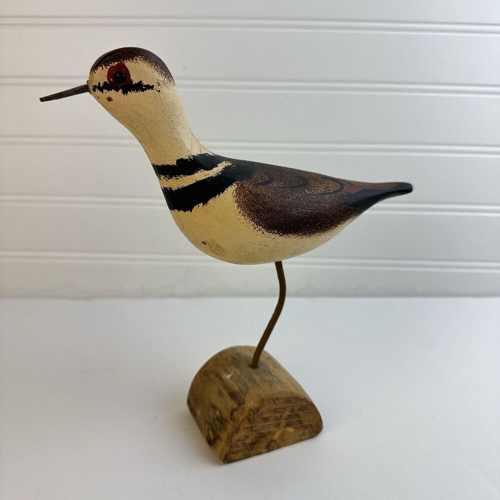 Jim & Pat Slack Hand Carved & Painted Shorebird Killdeer Decoy Figurine Signed